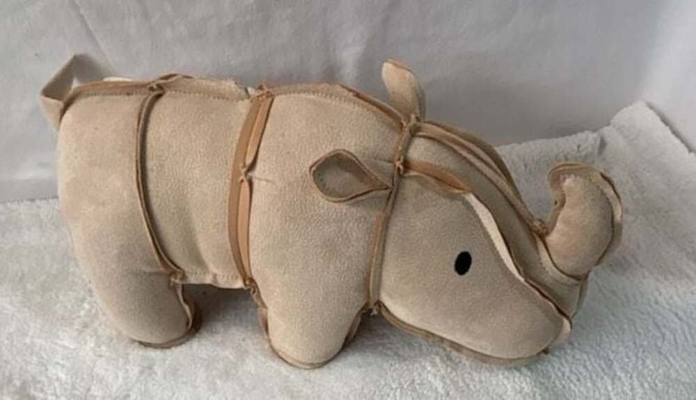 Way To Celebrate Faux Leather Rhino Plush Weighted Stuffed Animal